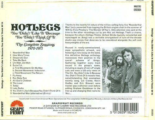 Hotlegs - You Didn't Like It Because You Didn't Think Of It: The Complete Sessions 1970-1971 (Reissue) (2012)