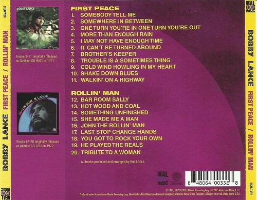 Bobby Lance - First Peace / Rollin' Man (Reissue) (1971-72/2015)