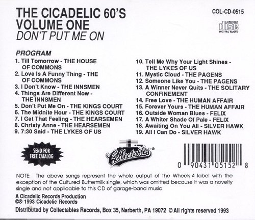 VA - The Cicadelic 60's Volume 1: Don't Put Me On (1993)
