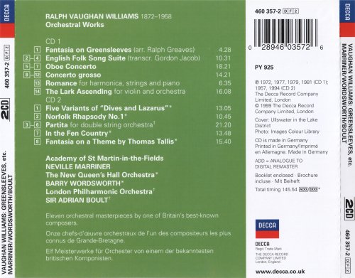 Celia Nicklin, Tommy Reilly, Iona Brown, Neville Marriner - Vaughan Williams: Orchestral works  (1999)
