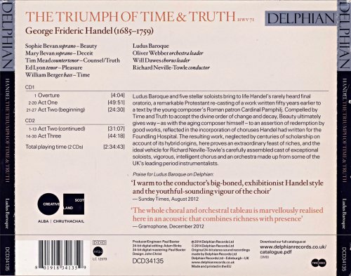 Tim Mead, Ludus Baroque, Richard Neville-Towle - Handel: The Triumph of Time and Truth (2014)