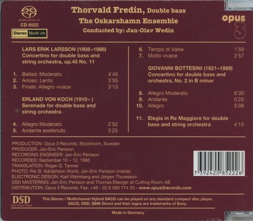 Thorvald Fredin - Bottesini/von Koch/Larsson: Concertos for Double Bass (1985) [2010 SACD]