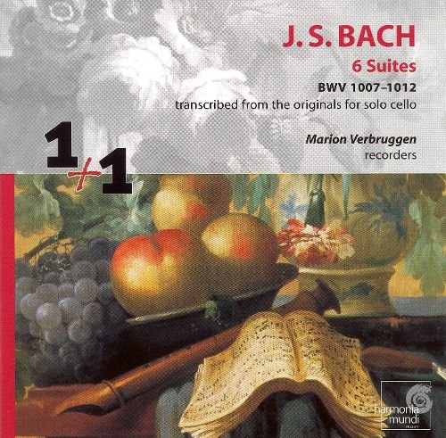 Marion Verbruggen - J.S. Bach: 6 Suites BWV 1007-1012 transcribed from the originals for solo cello (1999)