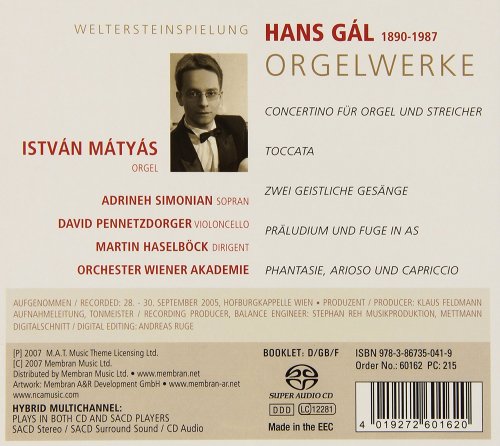 Istvan Matyas - Hans Gal: Organ Works by Istvan Matyas (2007)