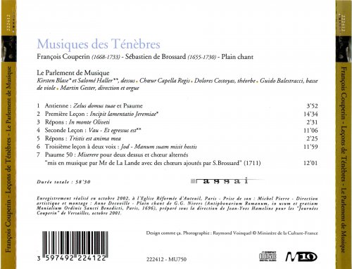 Kirsten Blase, Salomé Haller, Le Parlement de Musique & Martin Gester - Couperin: Leçons de Ténèbres (2003)