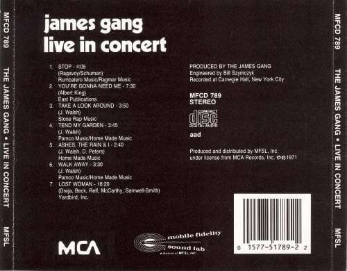 James Gang - Live In Concert (MFSL, 1989)