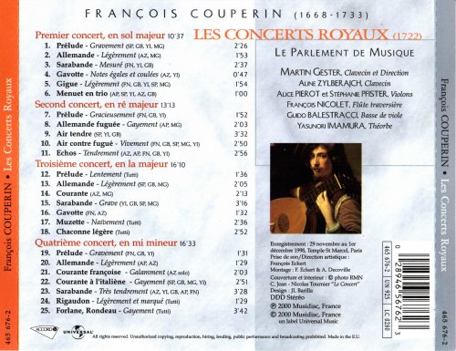 Le Parlement de Musique & Martin Gester - Couperin: Les Concerts Royaux (2001)