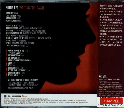 Sinne Eeg - Waiting For Dawn (Japan, 2008)