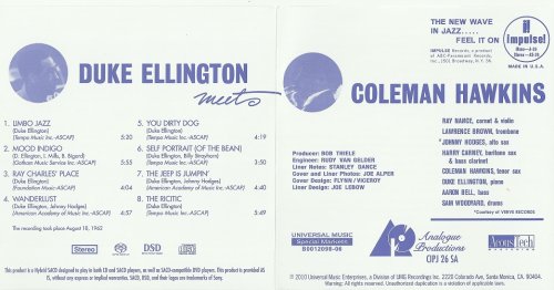 Duke Ellington and Coleman Hawkins - Duke Ellington Meets Coleman Hawkins (1963) [2009]