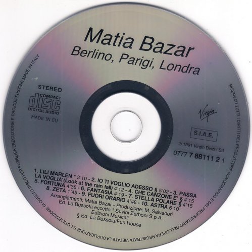 Matia Bazar - Berlino, Parigi, Londra (1982) {1991, Reissue} CD-Rip