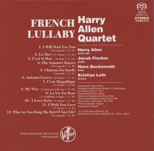 Harry Allen Quartet - French Lullaby (2018) [SACD]