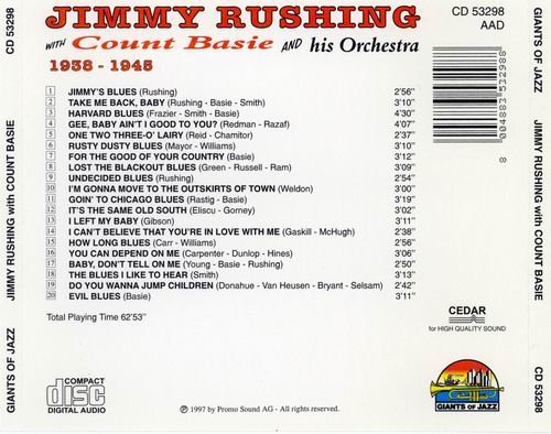 Jimmy Rushing - Jimmy Rushing With Count Basie 1938 - 1945