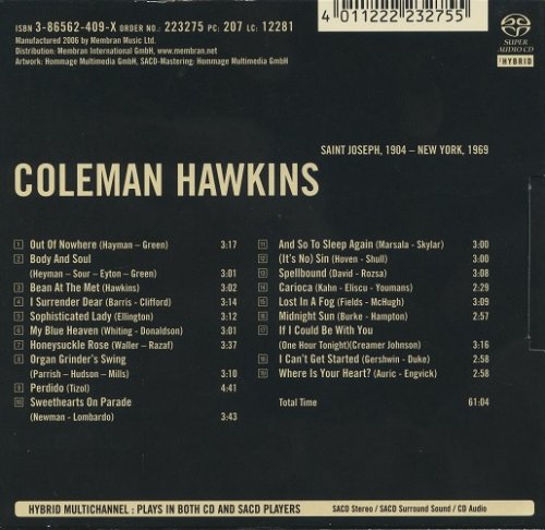 Coleman Hawkins - Supreme Jazz (2006) [SACD]