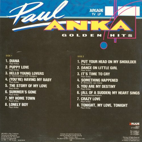 Paul Anka - Golden Hits [LP] (1987)