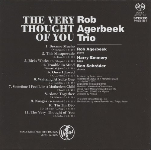 Rob Agerbeek Trio - The Very Thought Of You (2005) [2018 SACD]