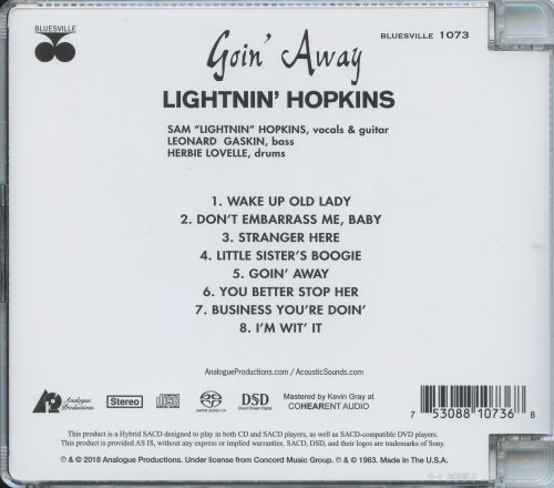 Lightnin' Hopkins ‎- Goin' Away (1963) [2018 SACD]