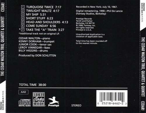 Cedar Walton Trio, Quartet & Quintet - Cedar! (1967)