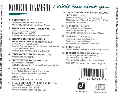 Karrin Allyson - I Didn't Know About You (1992)
