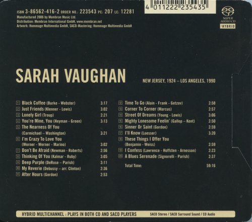 Sarah Vaughan - Supreme Jazz (2006) [SACD]