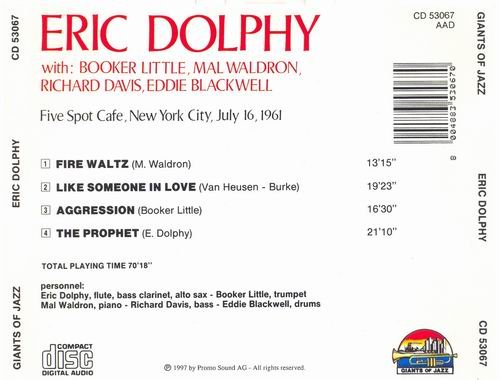 Eric Dolphy - Five Spot Cafe New York City July 16, 1961 (1990)