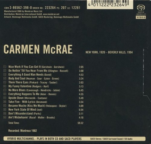 Carmen McRae - Supreme Jazz (2006) [SACD]