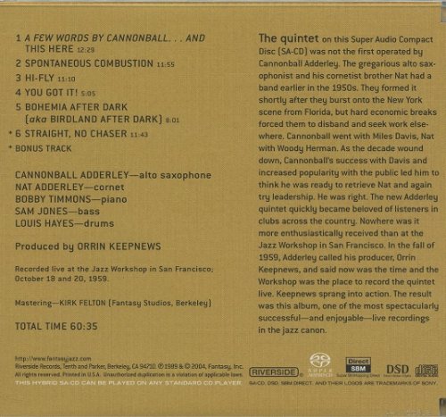 The Cannonball Adderley Quintet ‎- In San Francisco (1960) [2004 SACD]