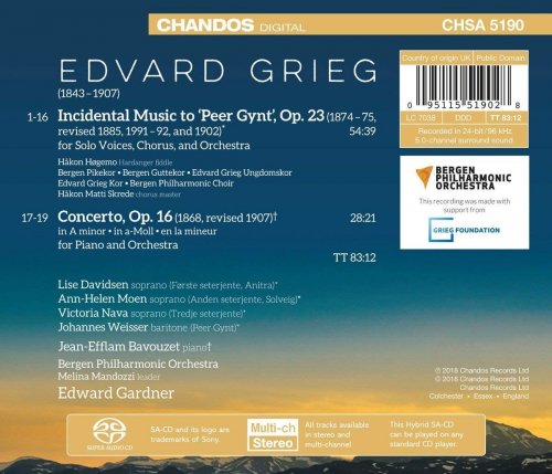 Edward Gardner - Grieg: Peer Gynt, Op. 23 & Piano Concerto in A Minor, Op. 16 (2018) [SACD]