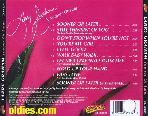 Larry Graham - Sooner Or Later (1982) [2008, Remastered Reissue]
