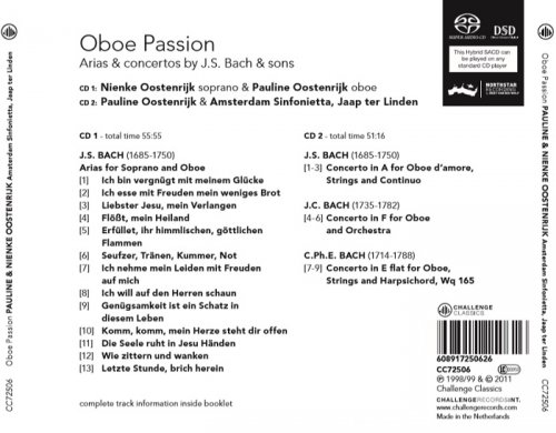 Pauline Oostenrijk, Nienke Oostenrijk, Amsterdam Sinfonietta, Jaap ter Linden - Oboe passion - Arias & concertos by J.S. Bach & sons [SACD] (2011) [DSD64] DSF + HDTracks