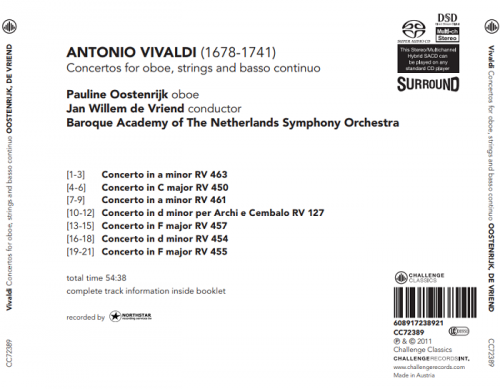 Pauline Oostenrijk, Baroque Academy Of The Netherlands Symphony Orchestra, Jan Willem de Vriend - Vivaldi: Concertos For Oboe, Strings And Basso Continuo (2010) [DSD128] DSF + HDTracks