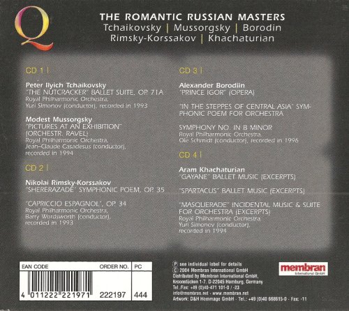 Tchaikovsky, Moussorgsky, Borodin, Khachaturian, Rimsky-Korsakov - The Romantic Russian Masters  (Quadromania, 4 CD)