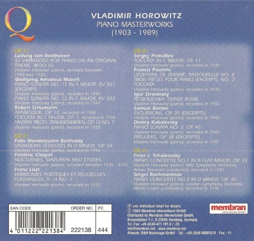 Vladimir Horowitz - Piano Masterworks (Quadromania, 4 CD)