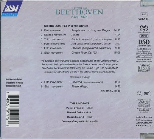 The Lindsays - Beethoven: String Quartets Opp. 130/133 (2001) [SACD]