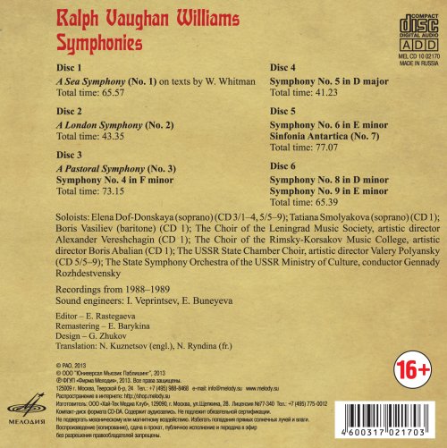 Gennady Rozhdestvensky - Ralph Vaughan Williams: Symphonies Nos. 1-9 (1989) [2014]
