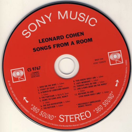 Leonard Cohen - Songs From A Room (Japan, 2007)