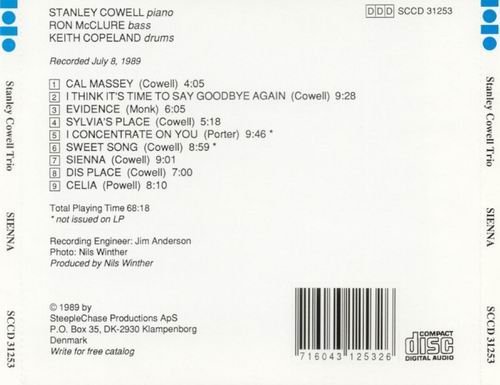 Stanley Cowell Trio - Sienna (1989) CD Rip