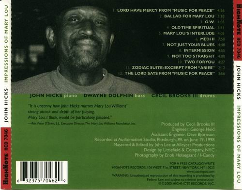 John Hicks - Impressions of Mary Lou (2000) CD Rip