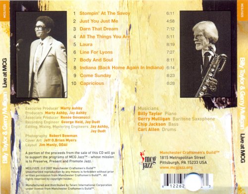 Billy Taylor & Gerry Mulligan - Live at MCG (1993) FLAC