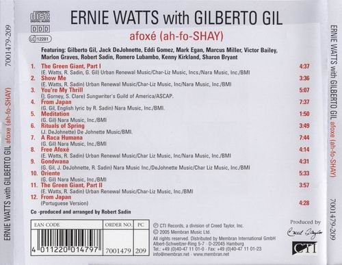 Ernie Watts With Gilberto Gil - Afoxe(ah-fo-SHAY) (2005)