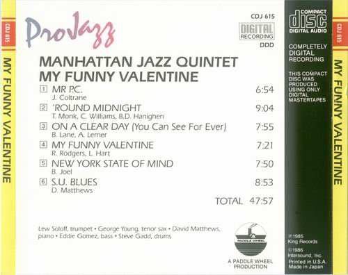 Manhattan Jazz Quintet - My Funny Valentine (1985)