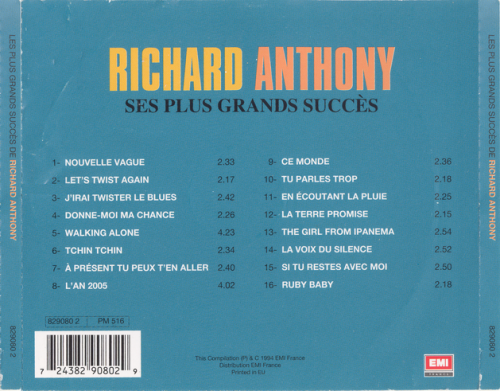 Richard Anthony - Ses plus grands succes (1994)