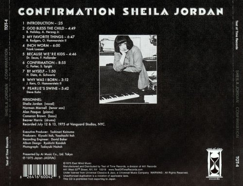 Sheila Jordan - Confirmation (1975) FLAC