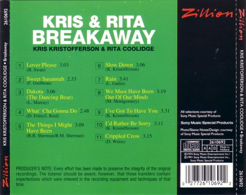 Kris Kristofferson & Rita Coolidge - Breakaway (1974/1991)