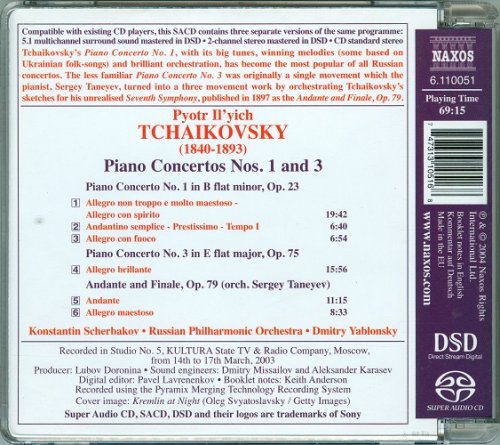 Dmitry Yablonsky, Konstantin Scherbakov - Tchaikovsky: Piano Concertos Nos. 1 & 3 (2004) [SACD]