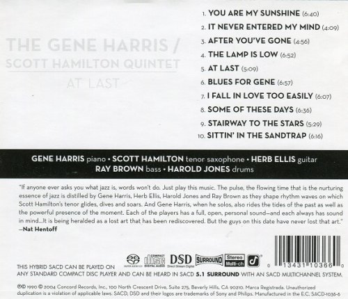 The Gene Harris & Scott Hamitlon Quintet - At Last (1990) [2004 SACD]