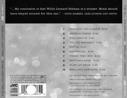 The Bill Holman Band - Brilliant Corners-The Music of Thelonious Monk (1997) CD Rip