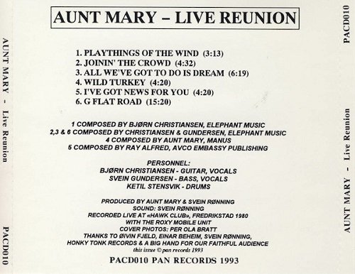 Aunt Mary - Live Reunion (Reissue) (1980/1993)