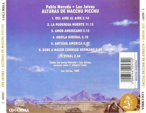 Los Jaivas - Alturas De Macchu Picchu (Reissue) (1981/1995)