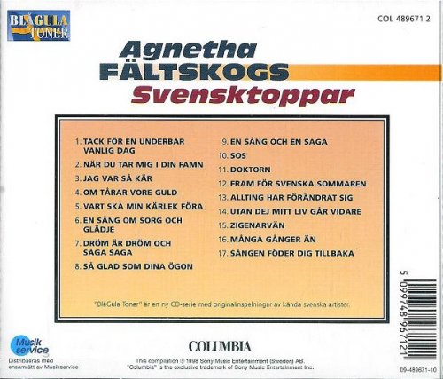 Agnetha Fältskog - Agnetha Fältskogs Svensktoppar (1998)