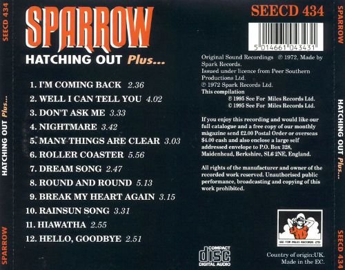 Sparrow - Hatching Out Plus... (Reissue) (1972/1995)